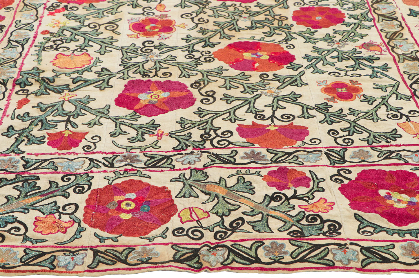 5 x 7 Antique Uzbek Suzani Tapestry 78513