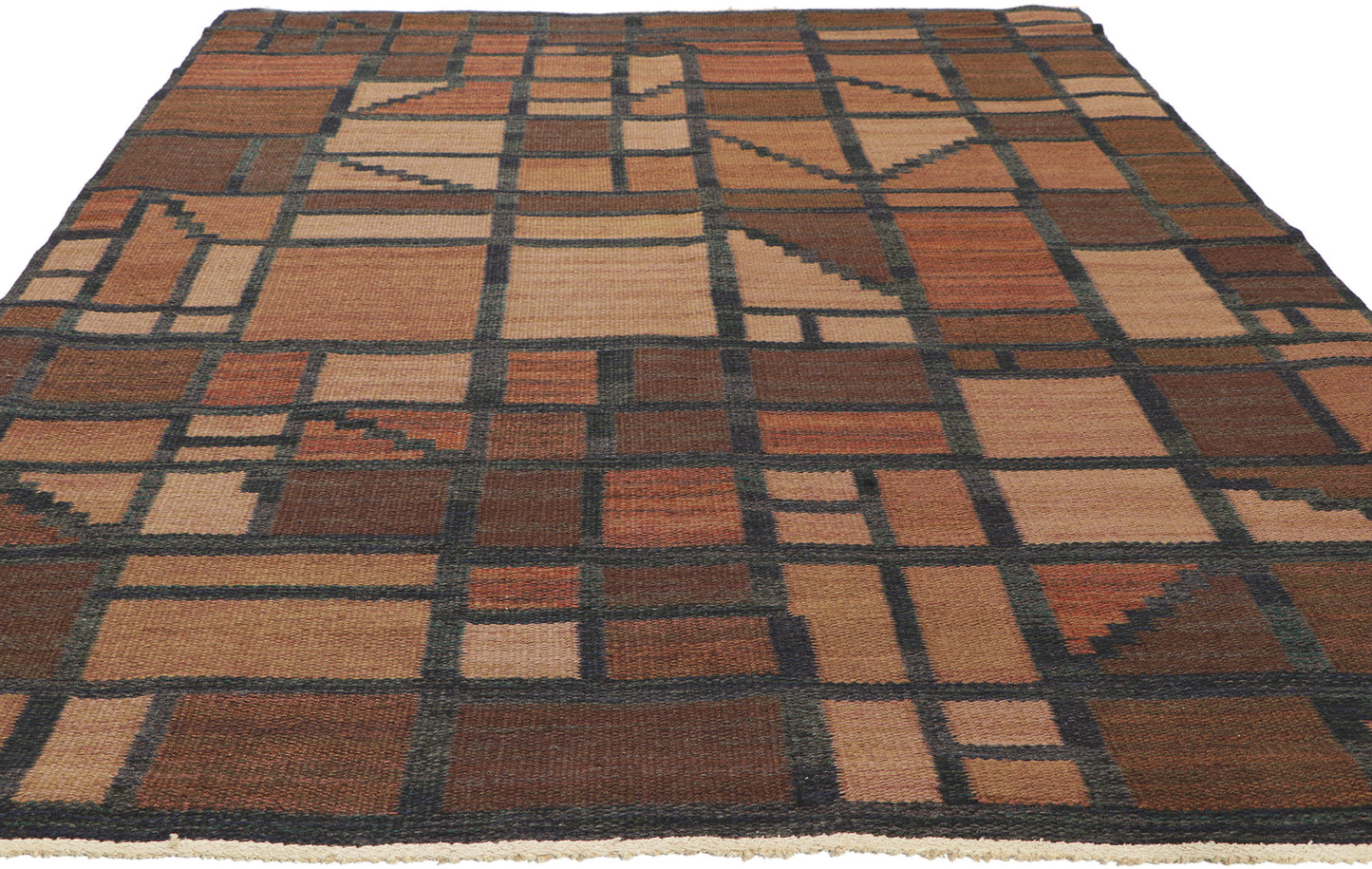 5 x 7 Irma Kronlund Vintage Swedish Rollakan Rug 78486