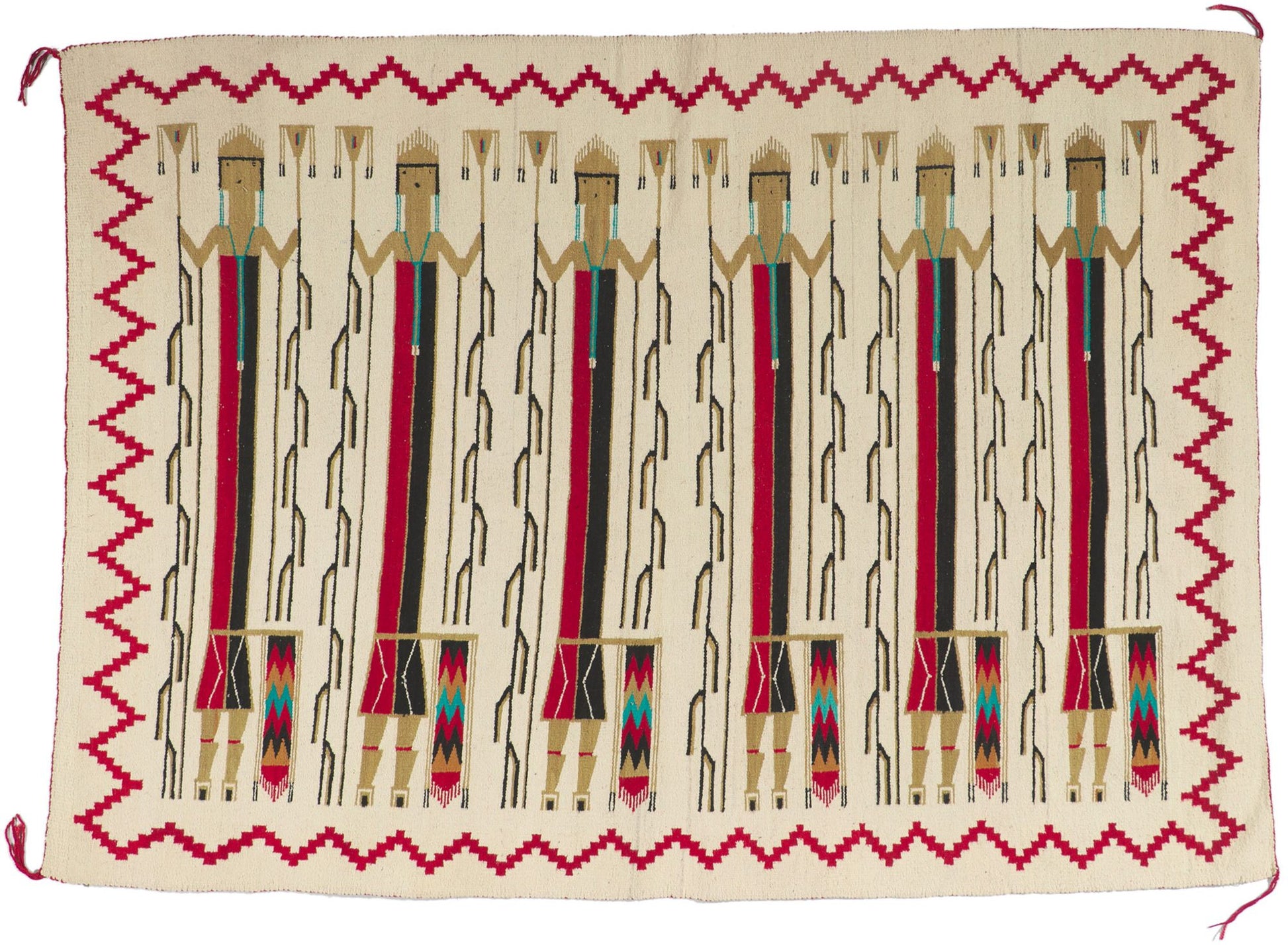 5 x 7 Vintage Yeibichai Navajo Rug 78502