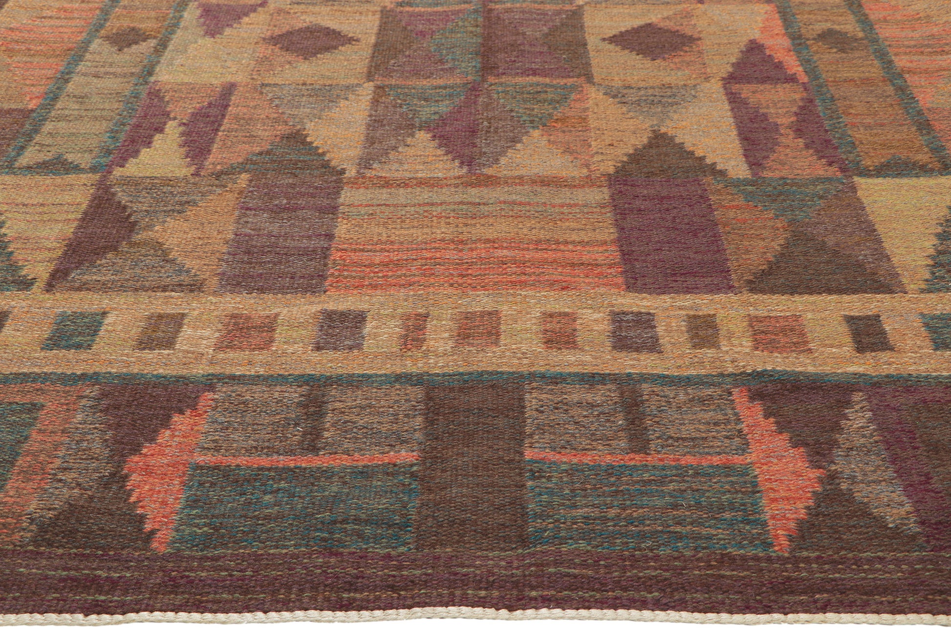 5 x 8 Inga-Mi Vannerus Rydgren Vintage Swedish Rollakan Rug 78494