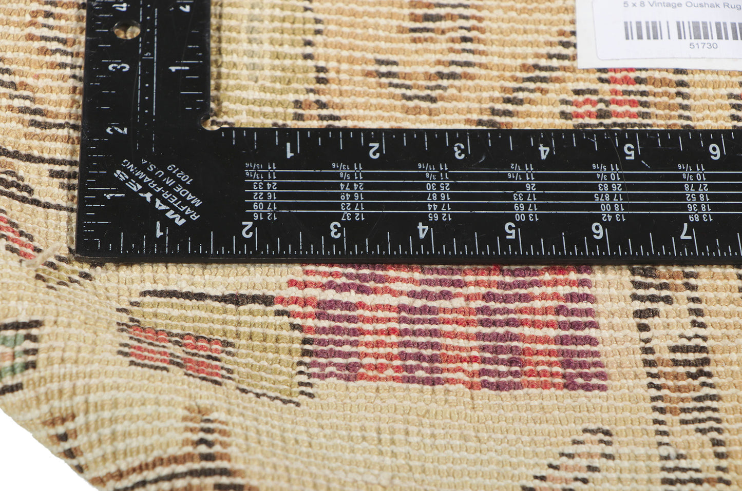 5 x 8 Vintage Turkish Oushak Rug 51730