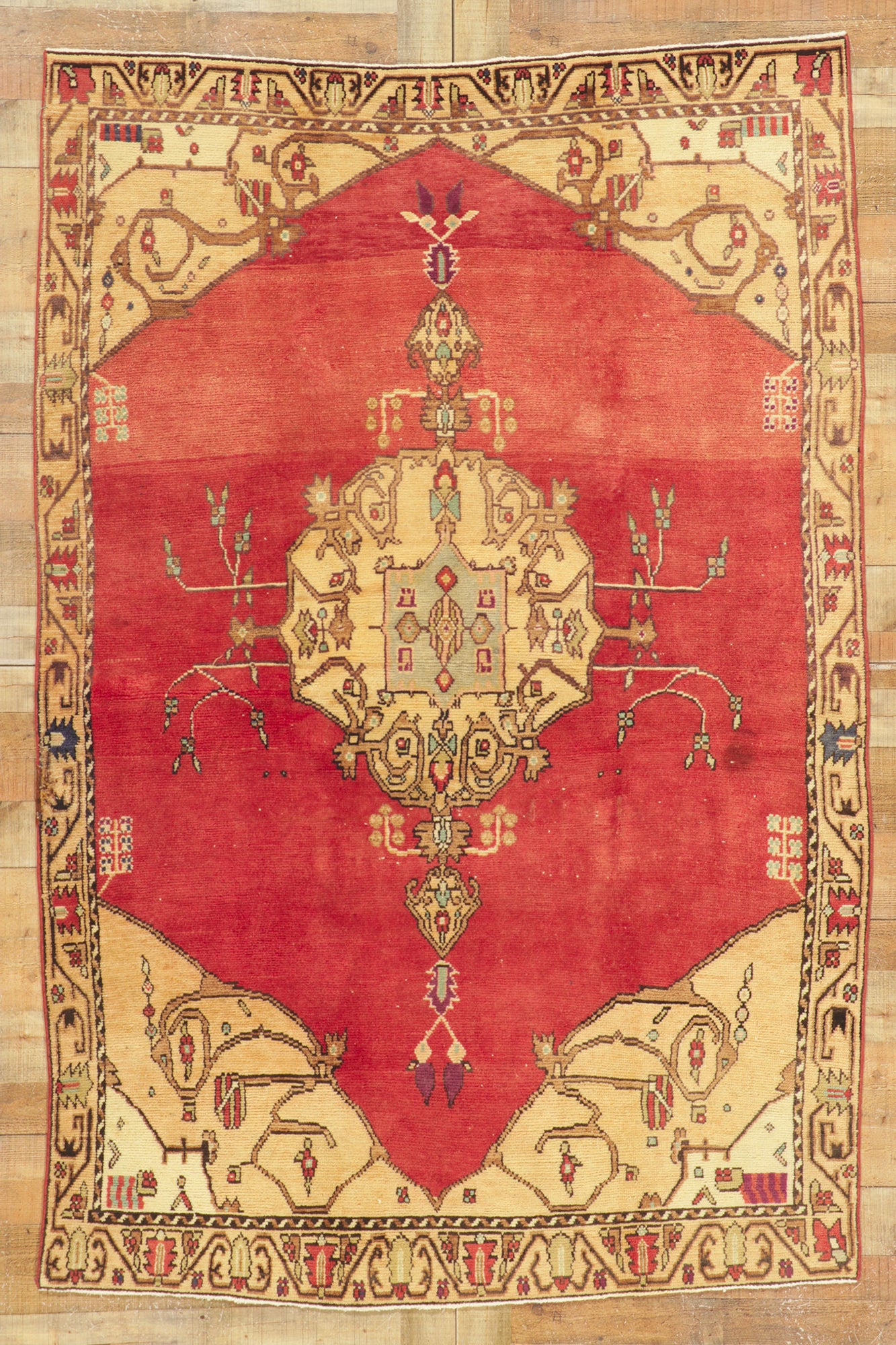 5 x 8 Vintage Turkish Oushak Rug 51730