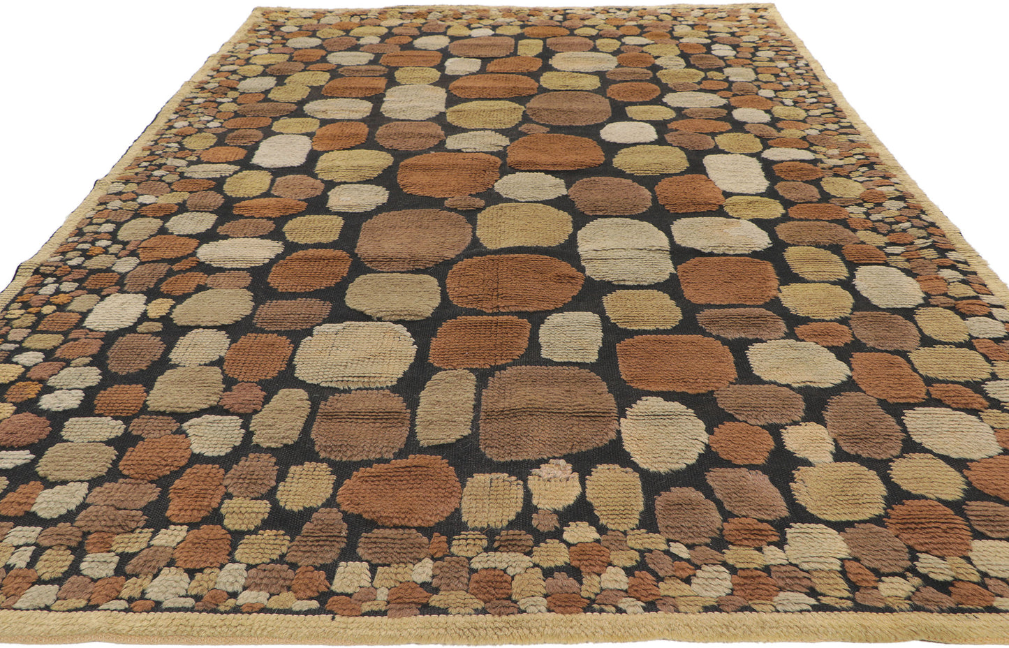 5 x 9 Vintage Swedish Relief Halv-Flossa Rug 78491