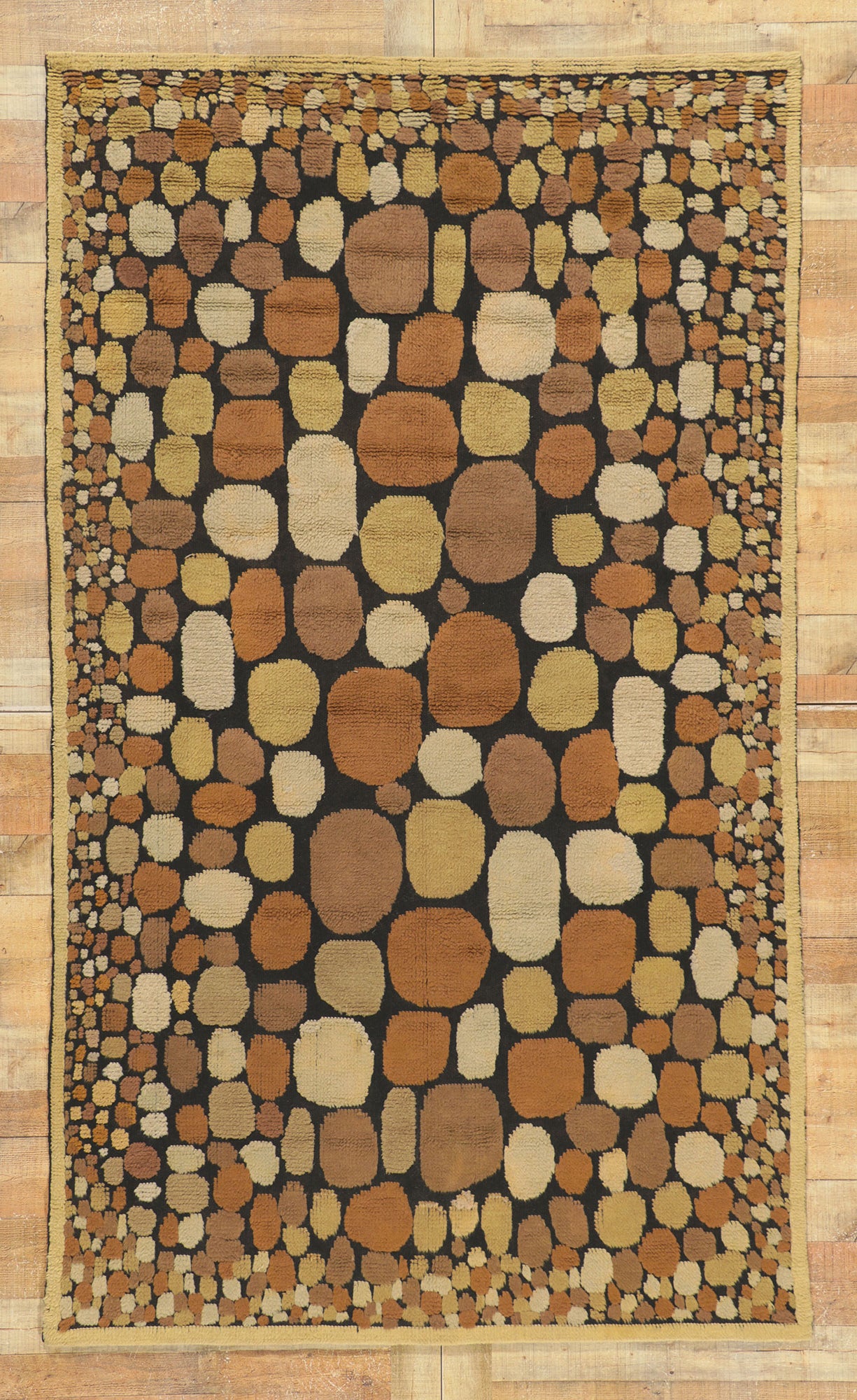 5 x 9 Vintage Swedish Relief Halv-Flossa Rug 78491
