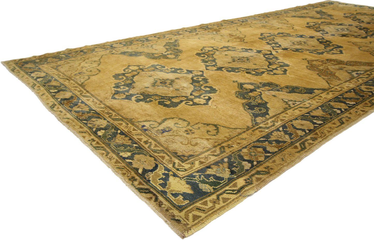 5 x 11 Vintage Turkish Oushak Rug 50004