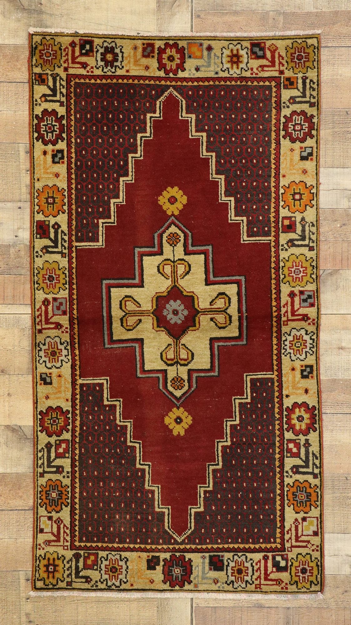 3 x 5 Vintage Turkish Oushak Rug 50054