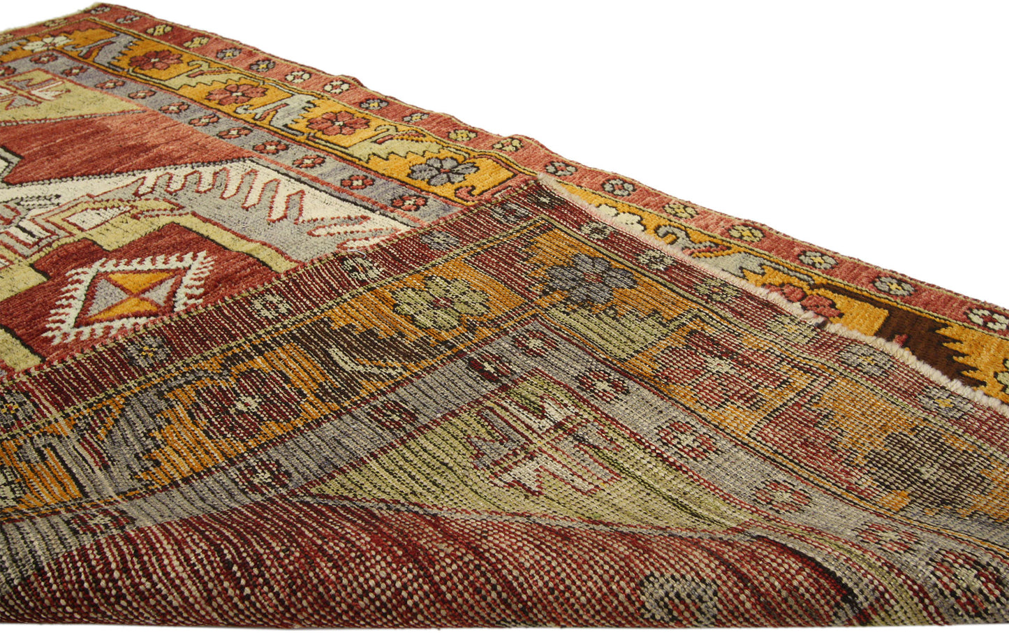 3 x 6 Vintage Turkish Oushak Rug 50074