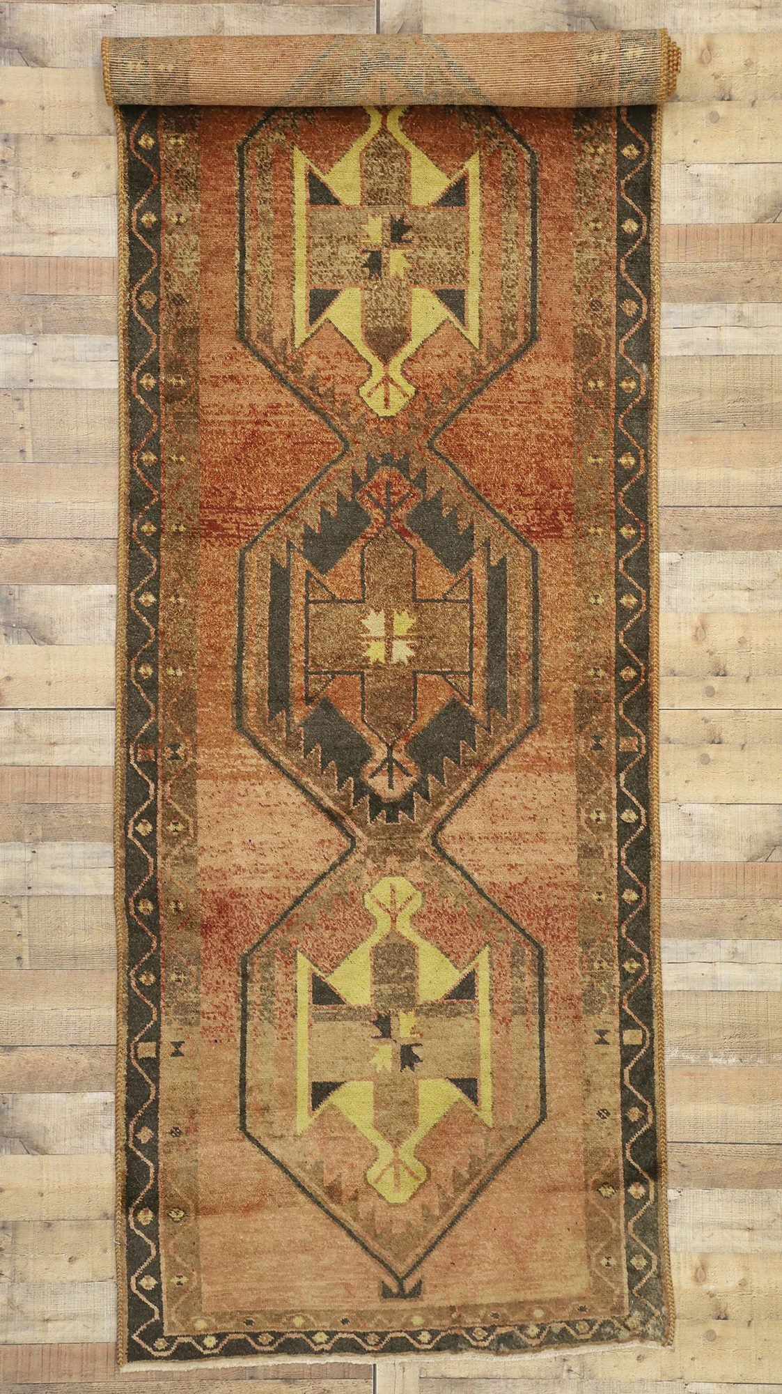 4 x 14 Vintage Turkish Oushak Rug 50081