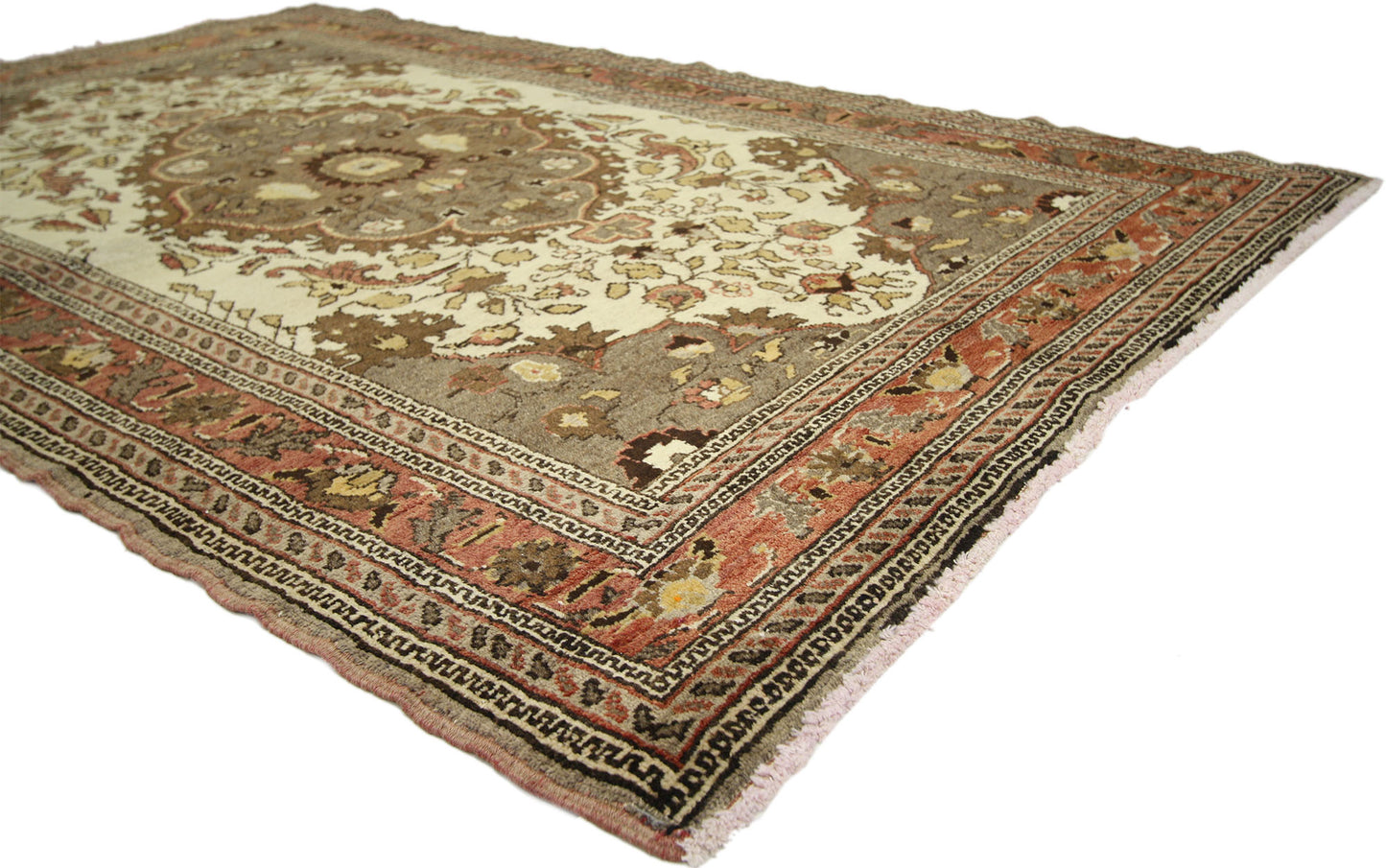4 x 6 Vintage Turkish Oushak Rug 50094