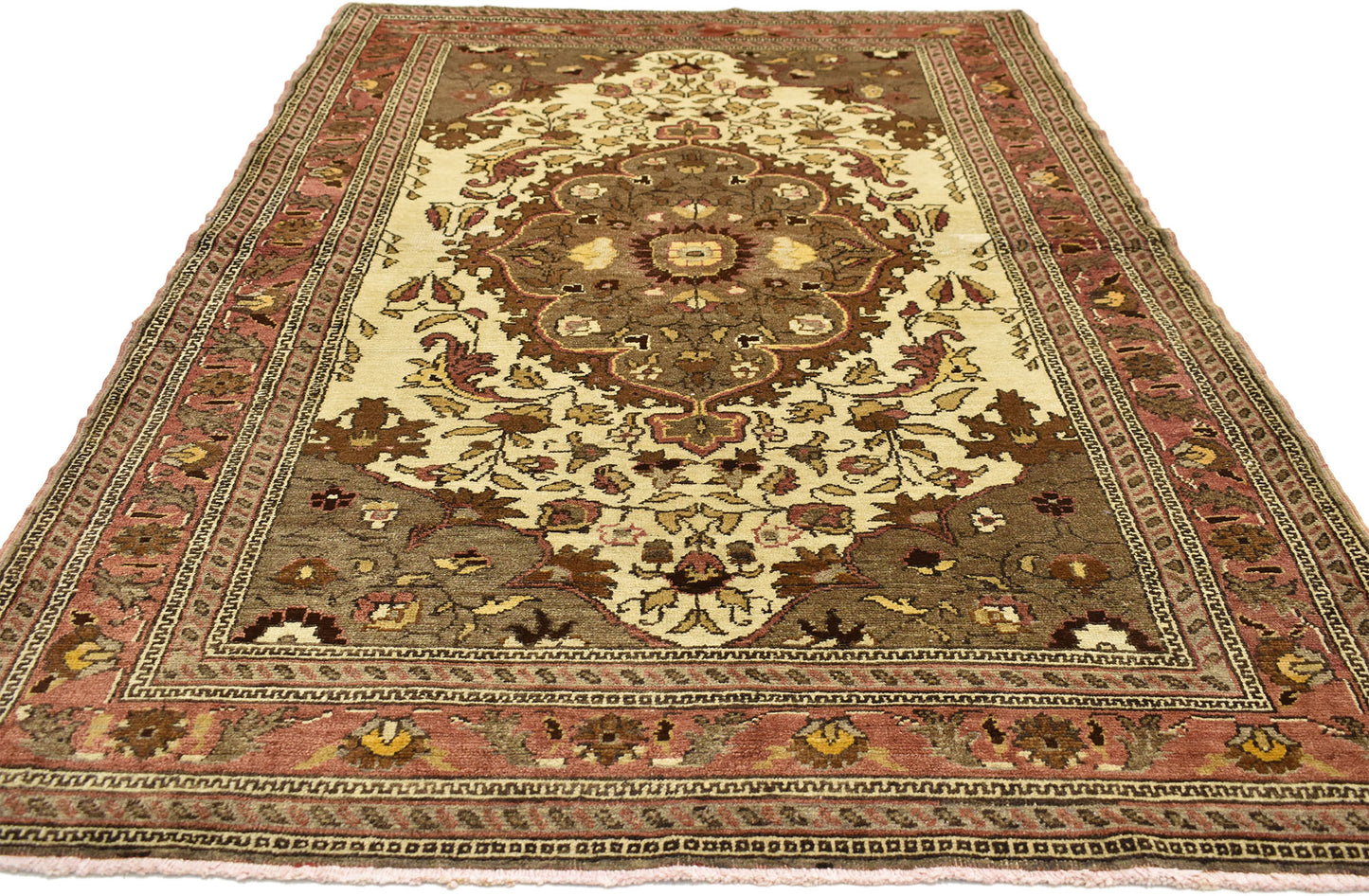 4 x 6 Vintage Turkish Oushak Rug 50094