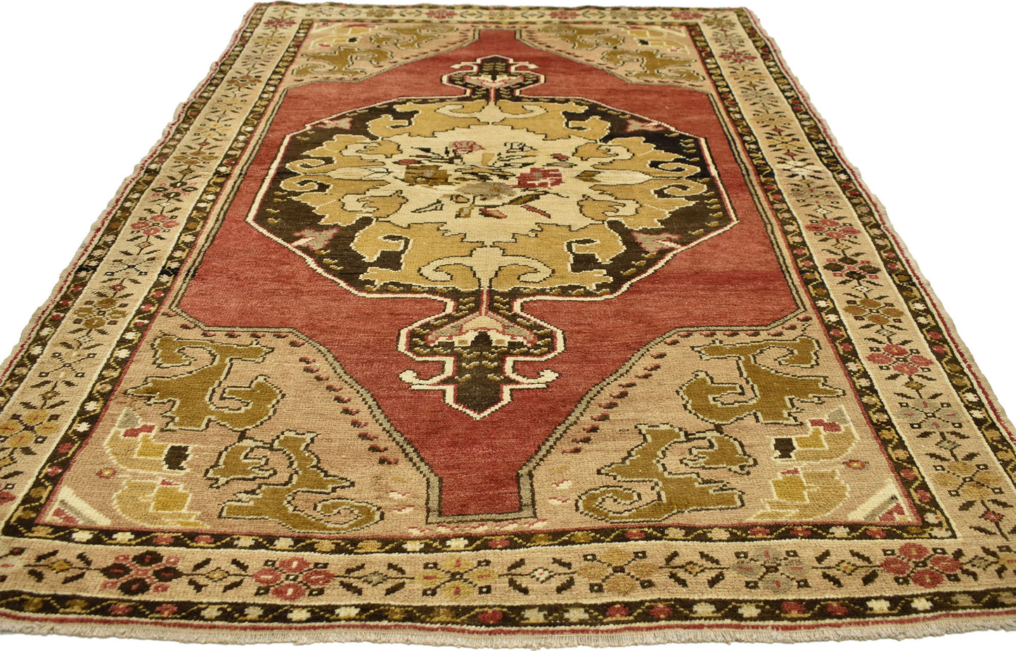 4 x 7 Vintage Turkish Oushak Rug 50123
