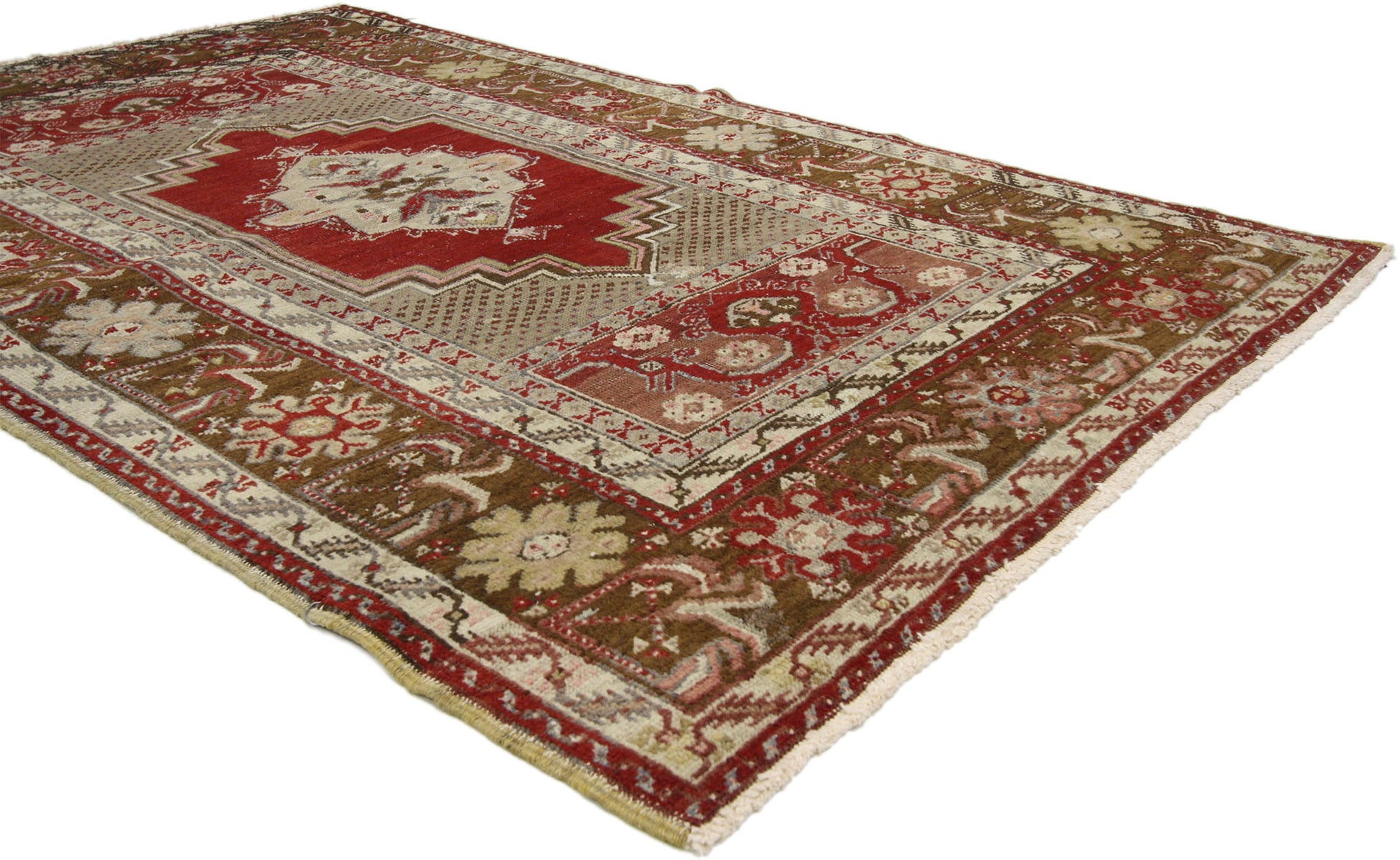 3 x 5 Vintage Turkish Oushak Rug 50149