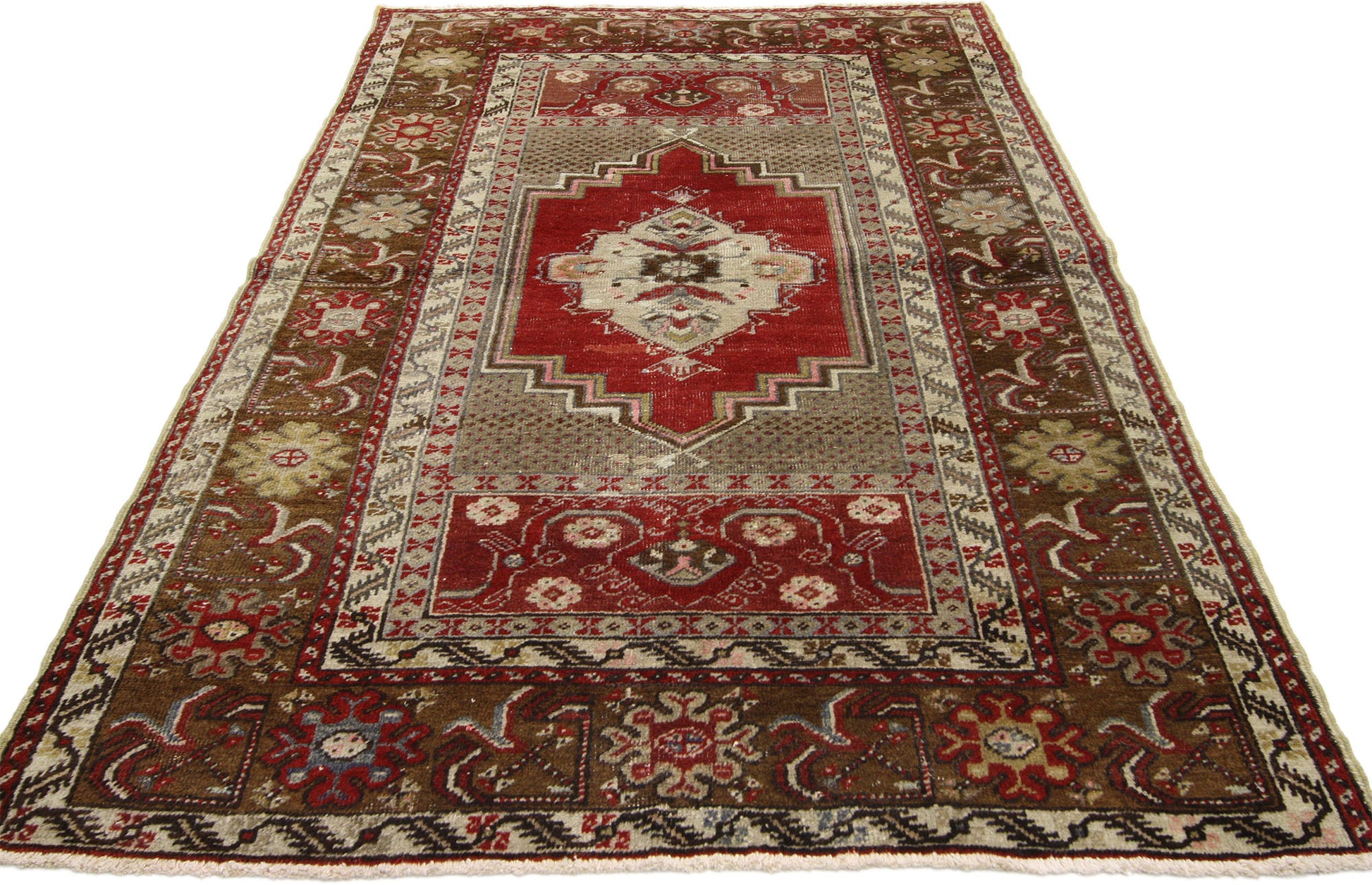 3 x 5 Vintage Turkish Oushak Rug 50149