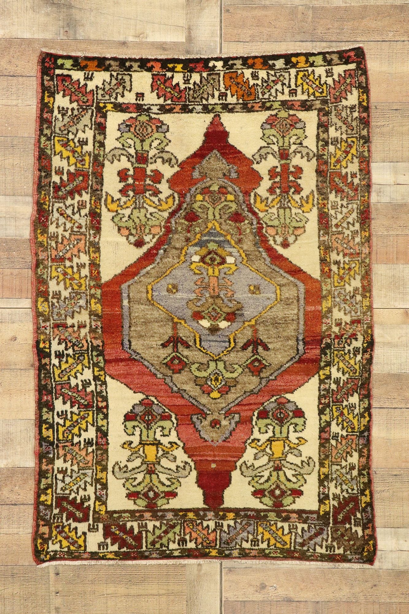 3 x 5 Vintage Turkish Oushak Rug 50163