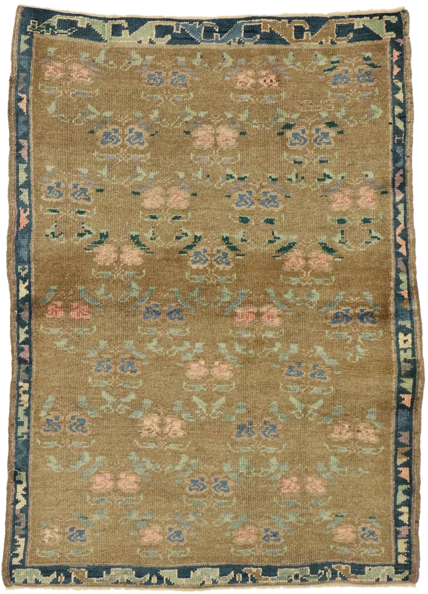 3 x 4 Vintage Turkish Oushak Rug 50174
