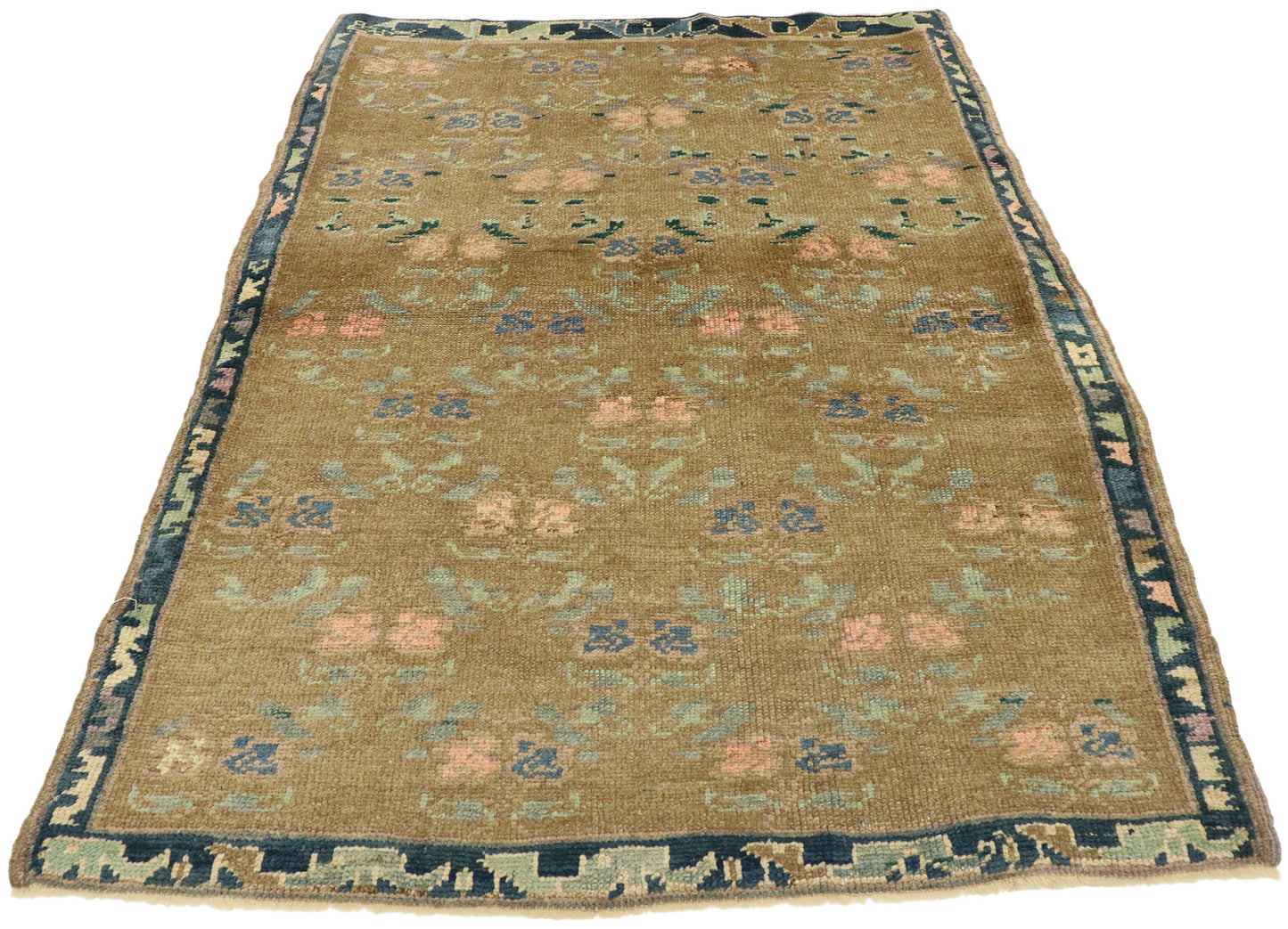 3 x 4 Vintage Turkish Oushak Rug 50174