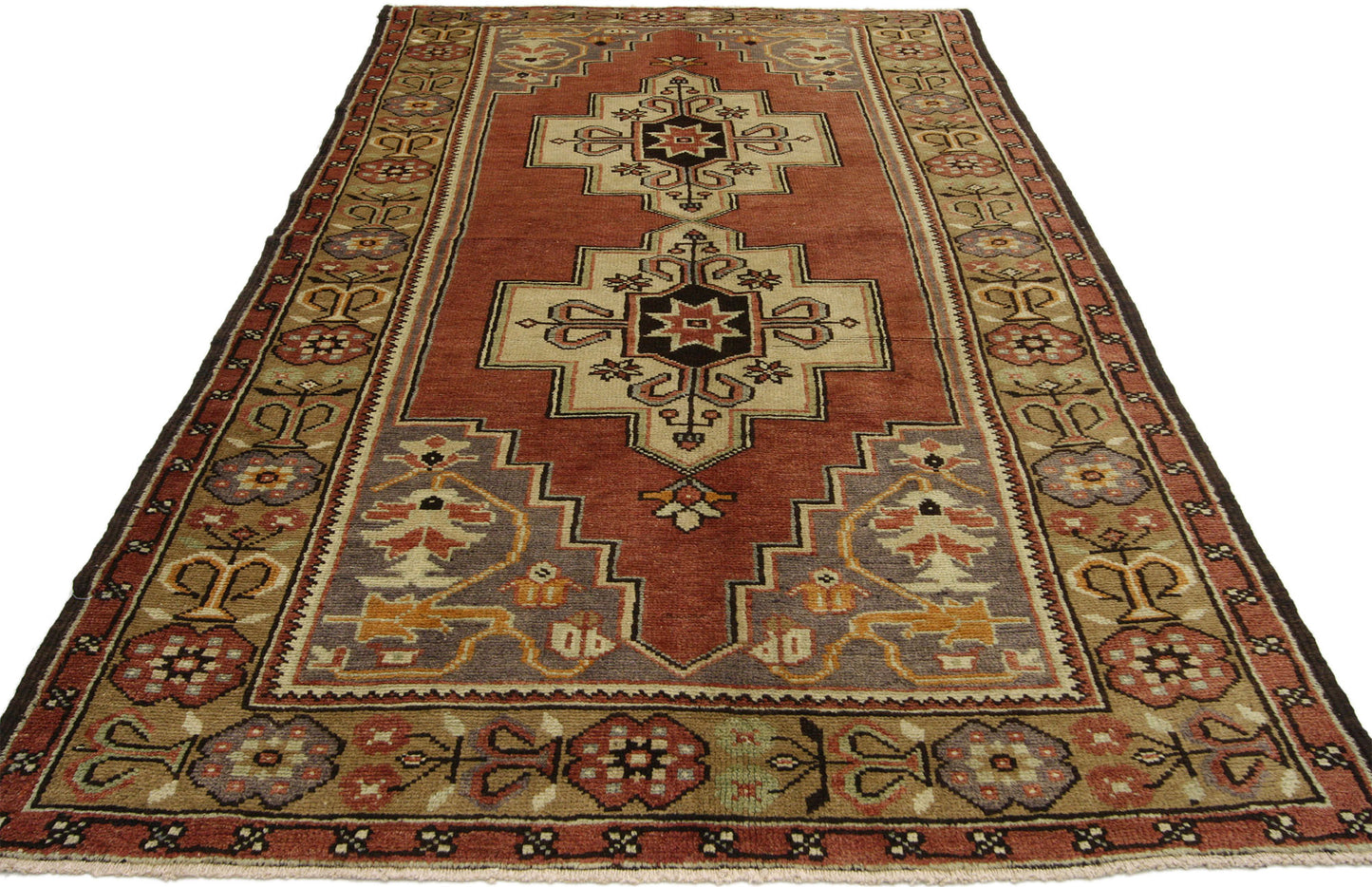 4 x 7 Vintage Turkish Oushak Rug 50177