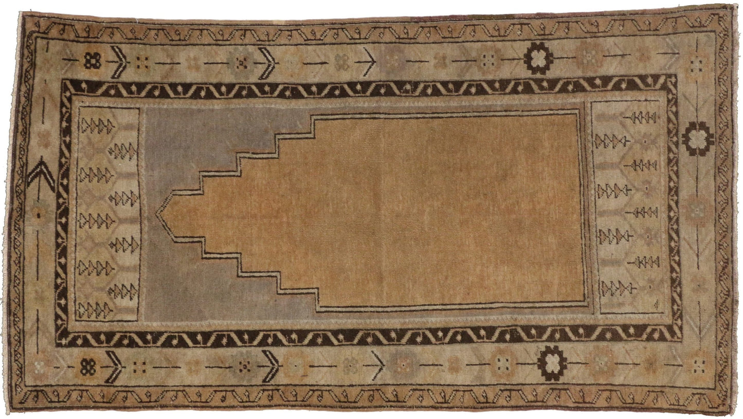 4 x 7 Vintage Turkish Oushak Prayer Rug 50182
