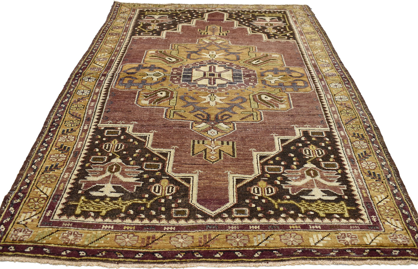 4 x 7 Vintage Turkish Oushak Rug 50187
