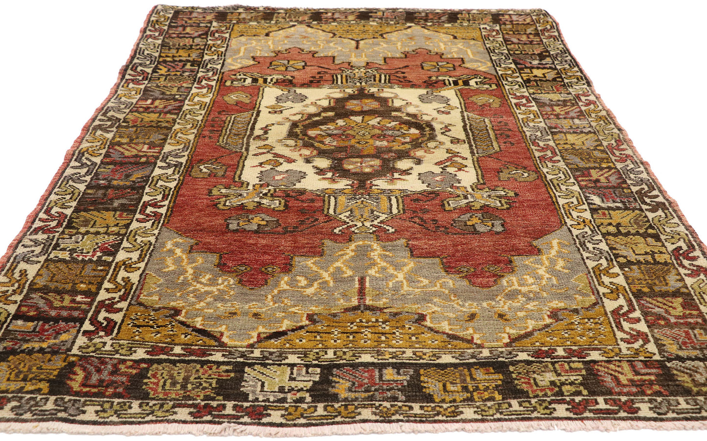 4 x 6 Vintage Turkish Oushak Rug 50194