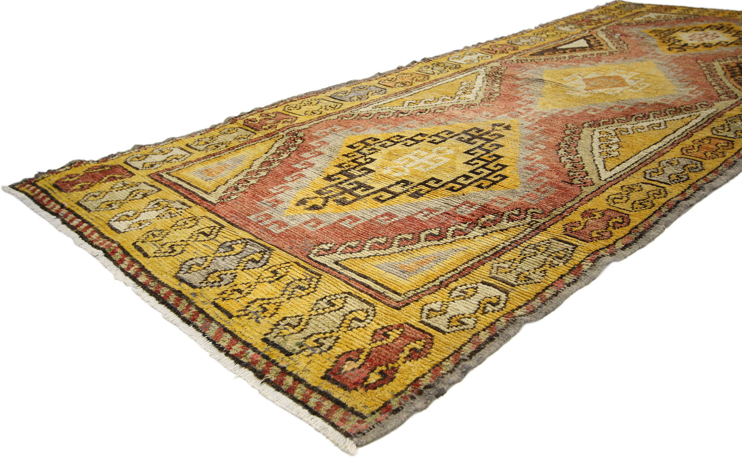 4 x 10 Vintage Turkish Oushak Runner 50238