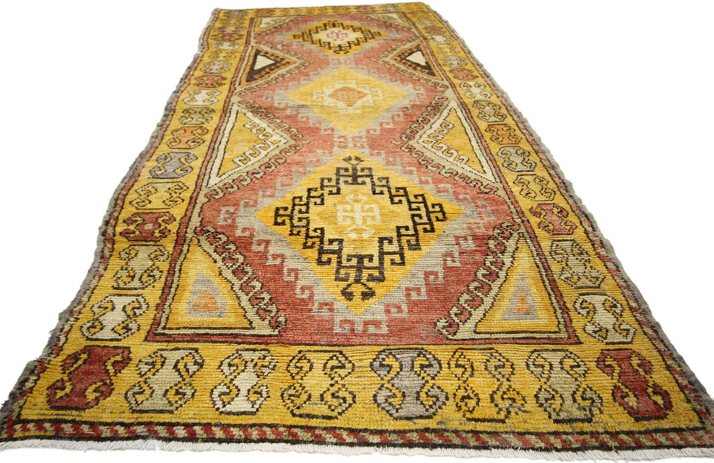 4 x 10 Vintage Turkish Oushak Runner 50238