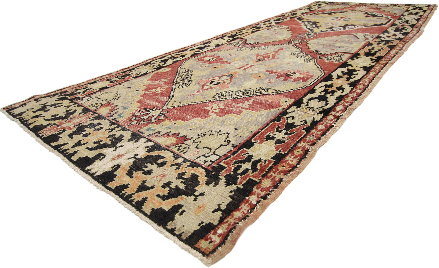 4 x 10 Vintage Turkish Oushak Runner 50277