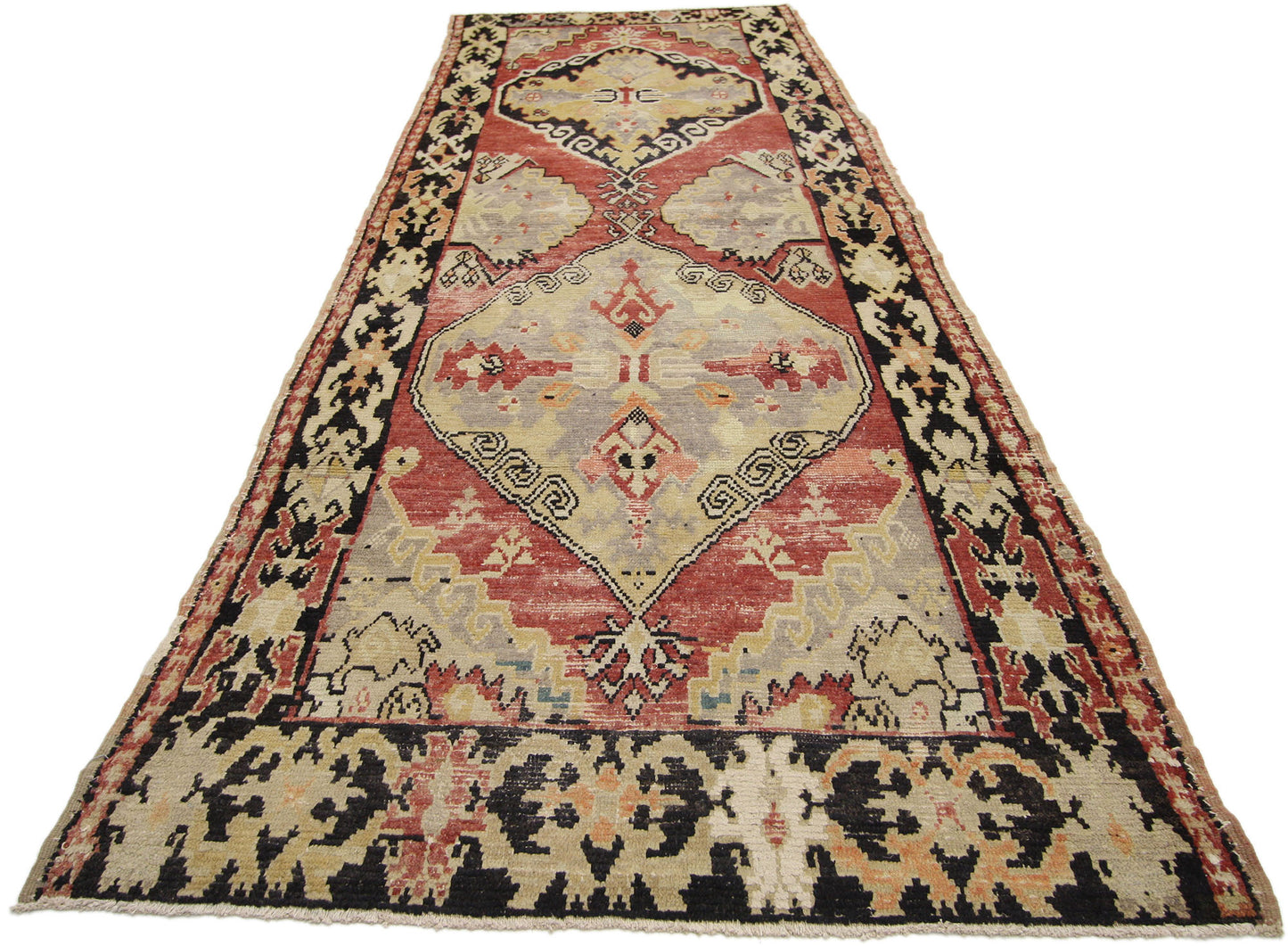4 x 10 Vintage Turkish Oushak Runner 50277