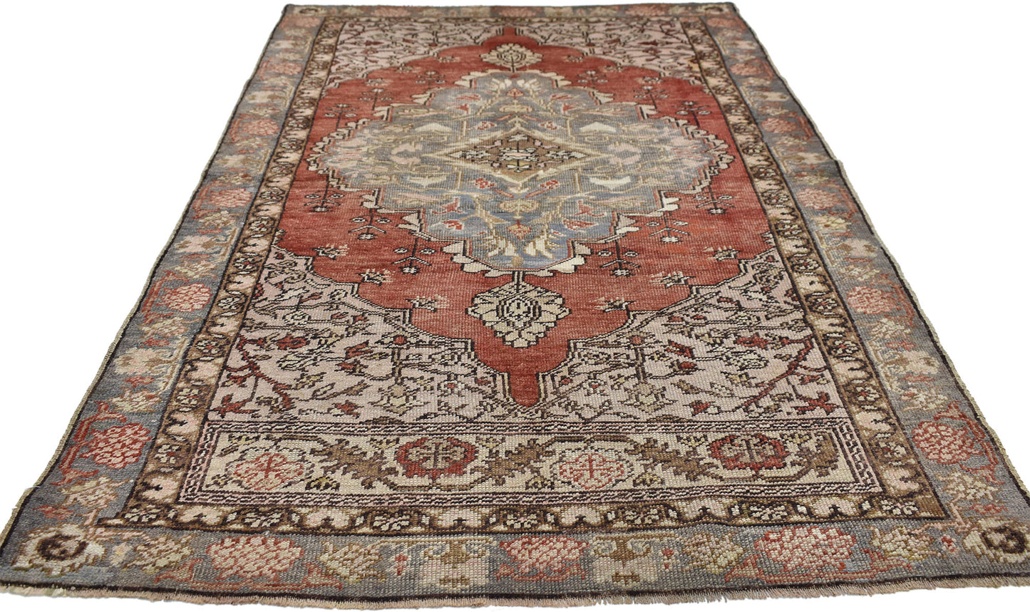 4 x 6 Vintage Turkish Oushak Rug 50300