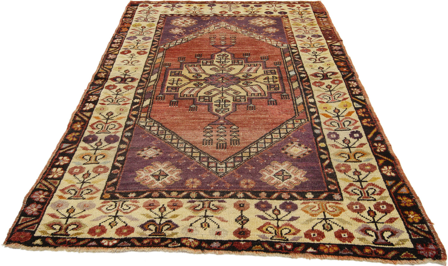 3 x 5 Vintage Turkish Oushak Rug 50314
