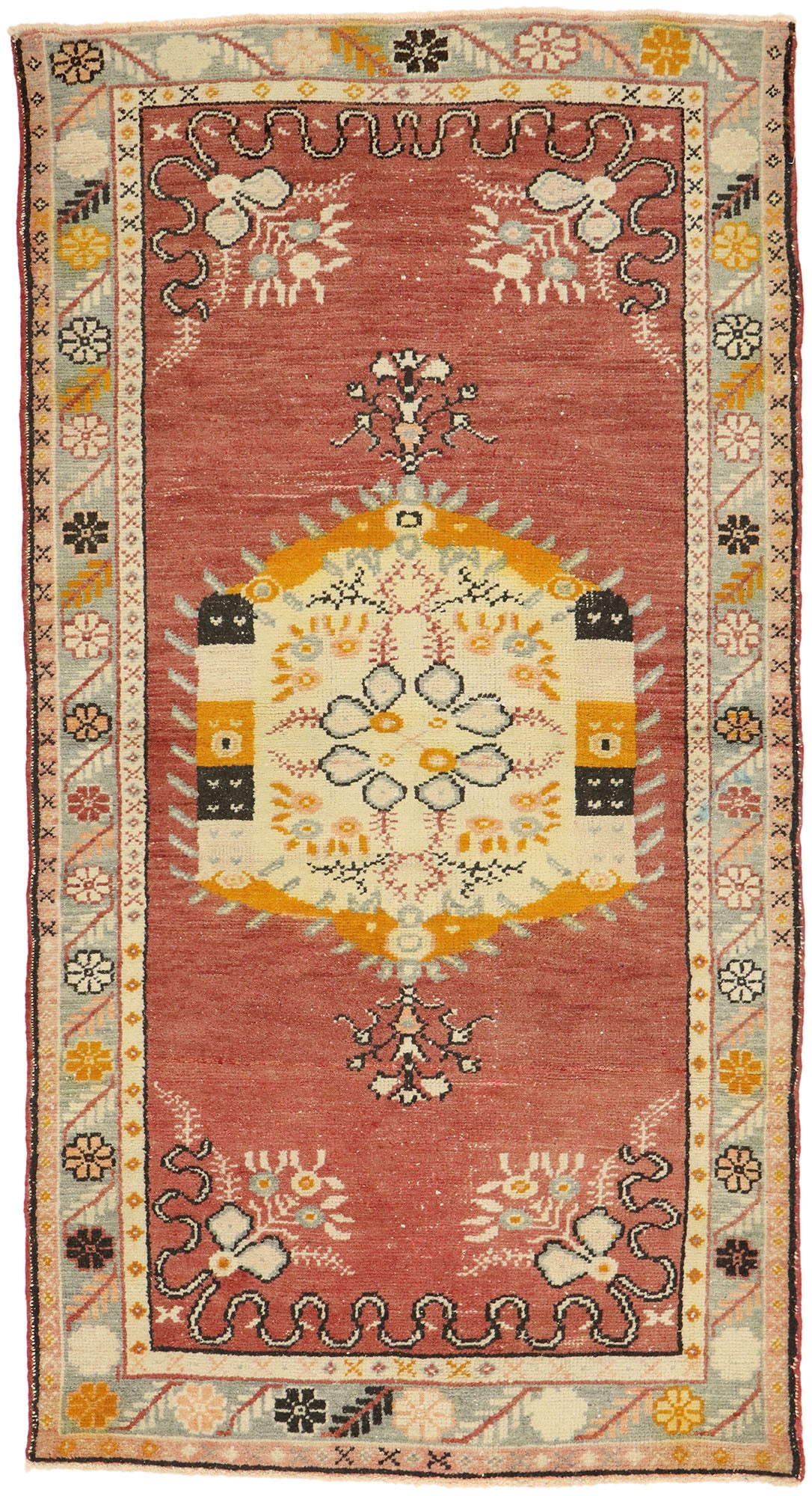 3 x 6 Vintage Turkish Oushak Rug 50338