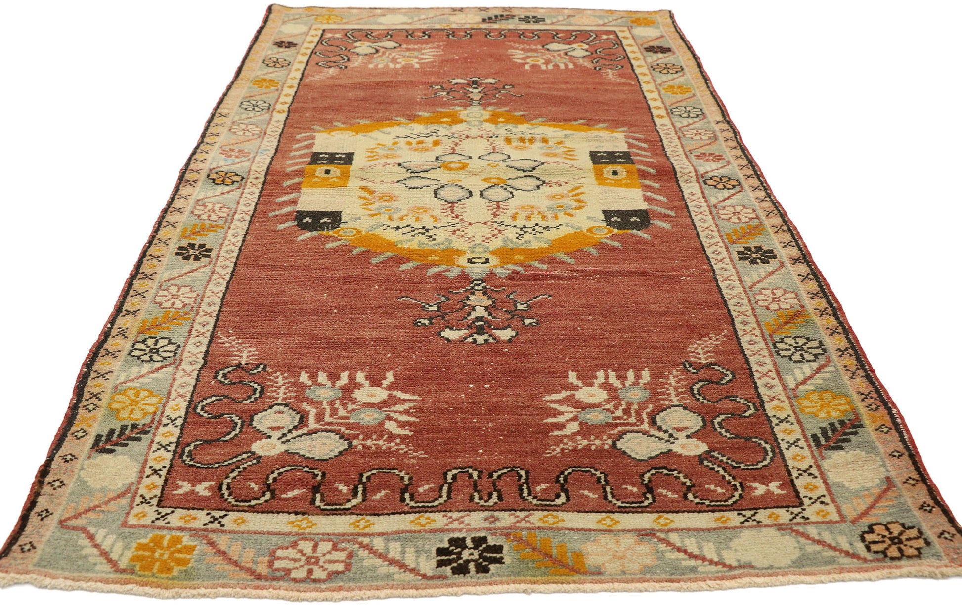 3 x 6 Vintage Turkish Oushak Rug 50338