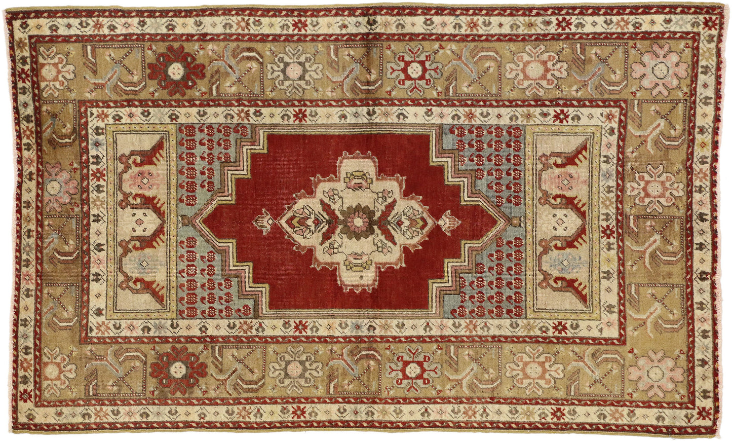 4 x 6 Vintage Turkish Oushak Rug 50343