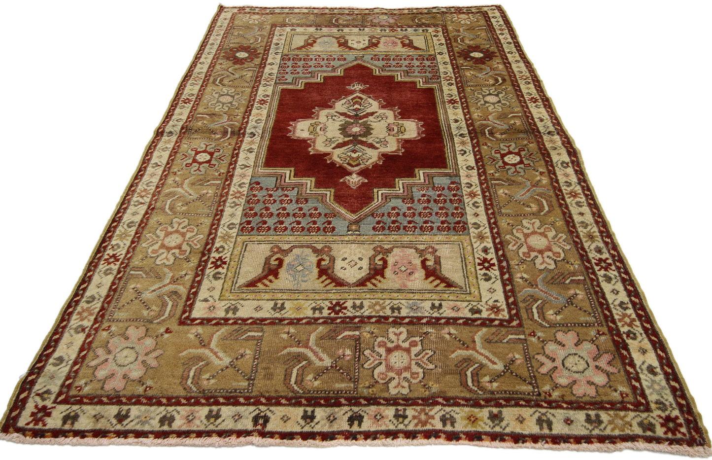4 x 6 Vintage Turkish Oushak Rug 50343