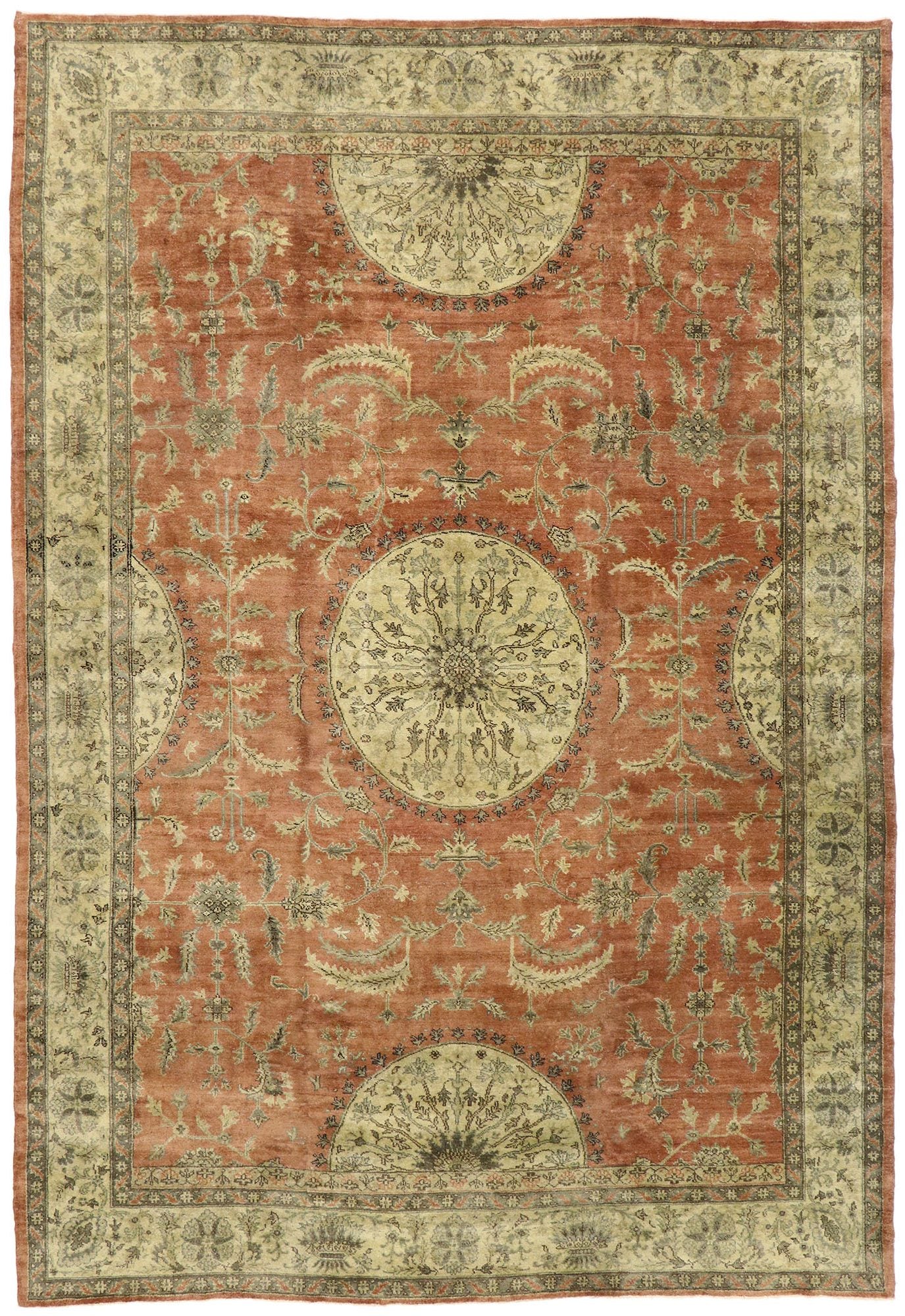 9 x 14 Vintage Turkish Oushak Rug 50499