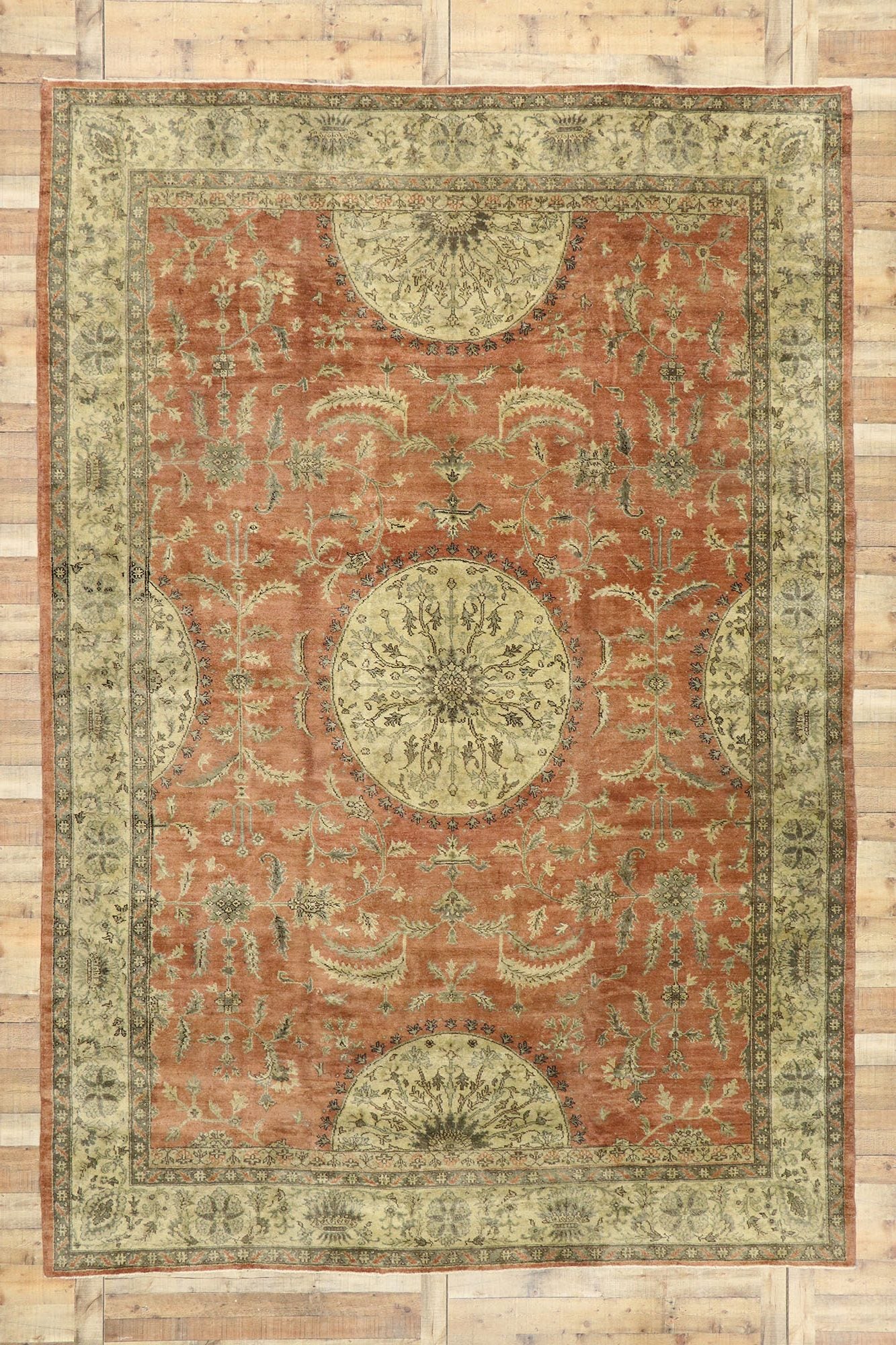 9 x 14 Vintage Turkish Oushak Rug 50499
