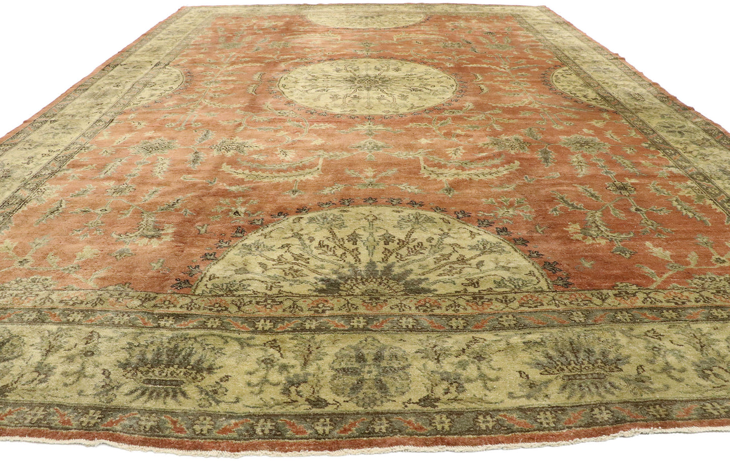 9 x 14 Vintage Turkish Oushak Rug 50499