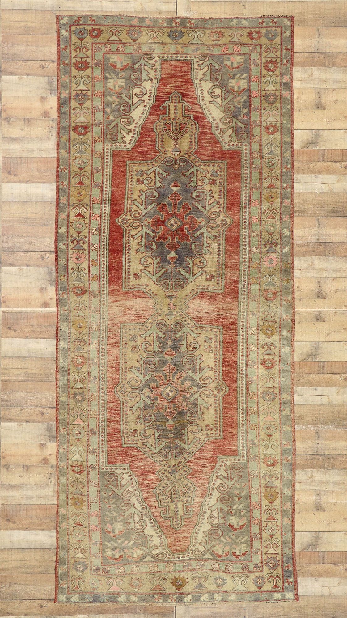 5 x 12 Vintage Turkish Oushak Gallery Rug 50571