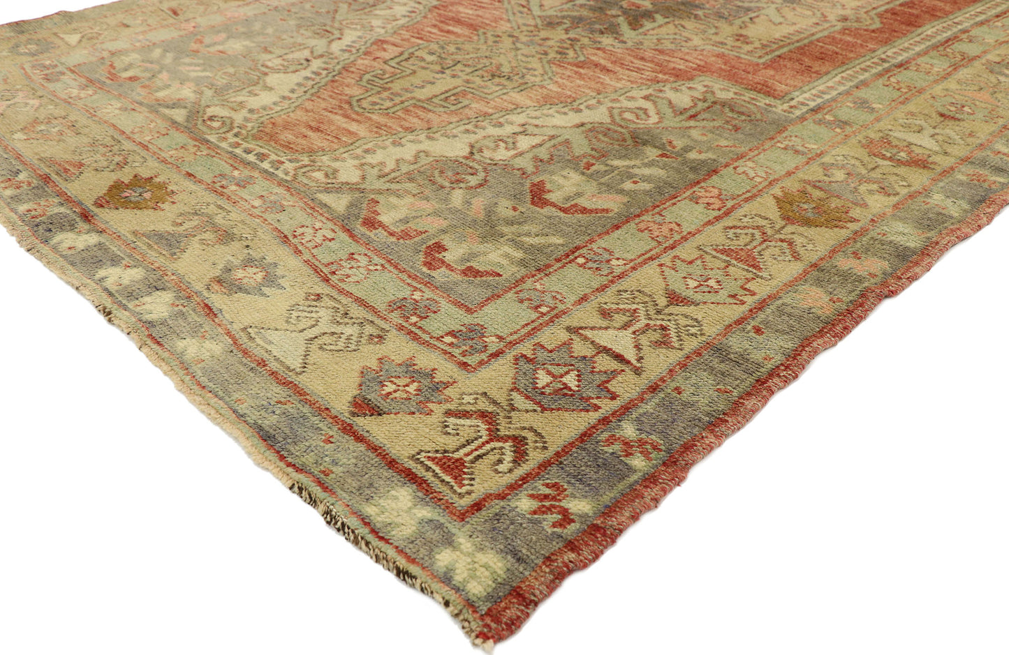 5 x 12 Vintage Turkish Oushak Gallery Rug 50571