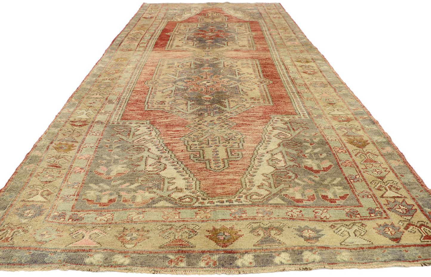 5 x 12 Vintage Turkish Oushak Gallery Rug 50571