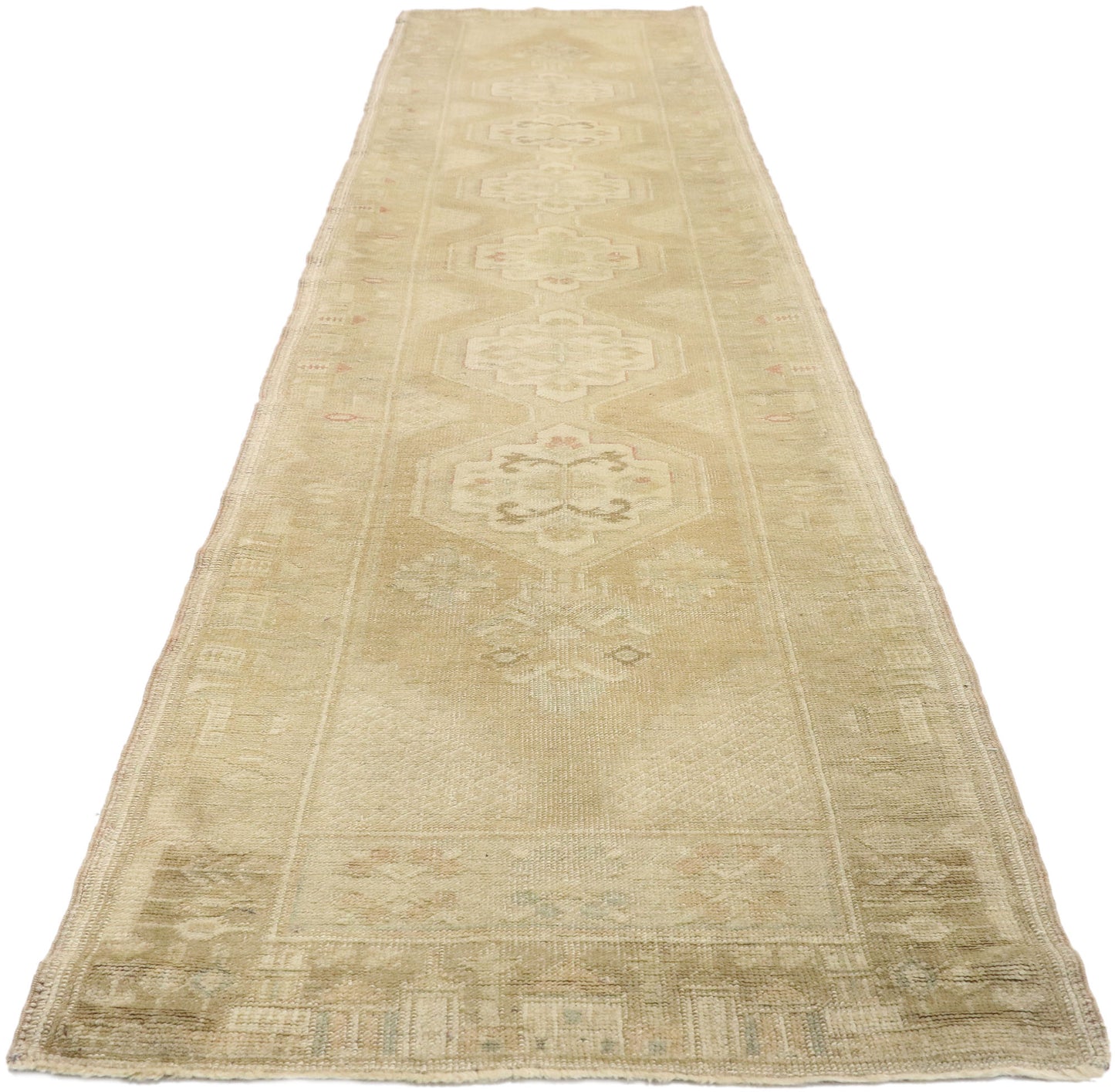 2 x 12 Vintage Turkish Oushak Runner 50579