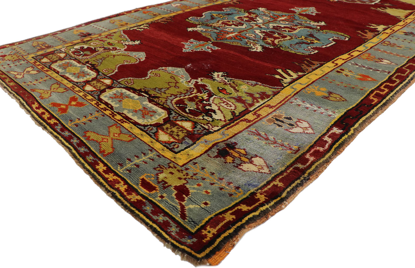 4 x 12 Vintage Turkish Oushak Runner 50587