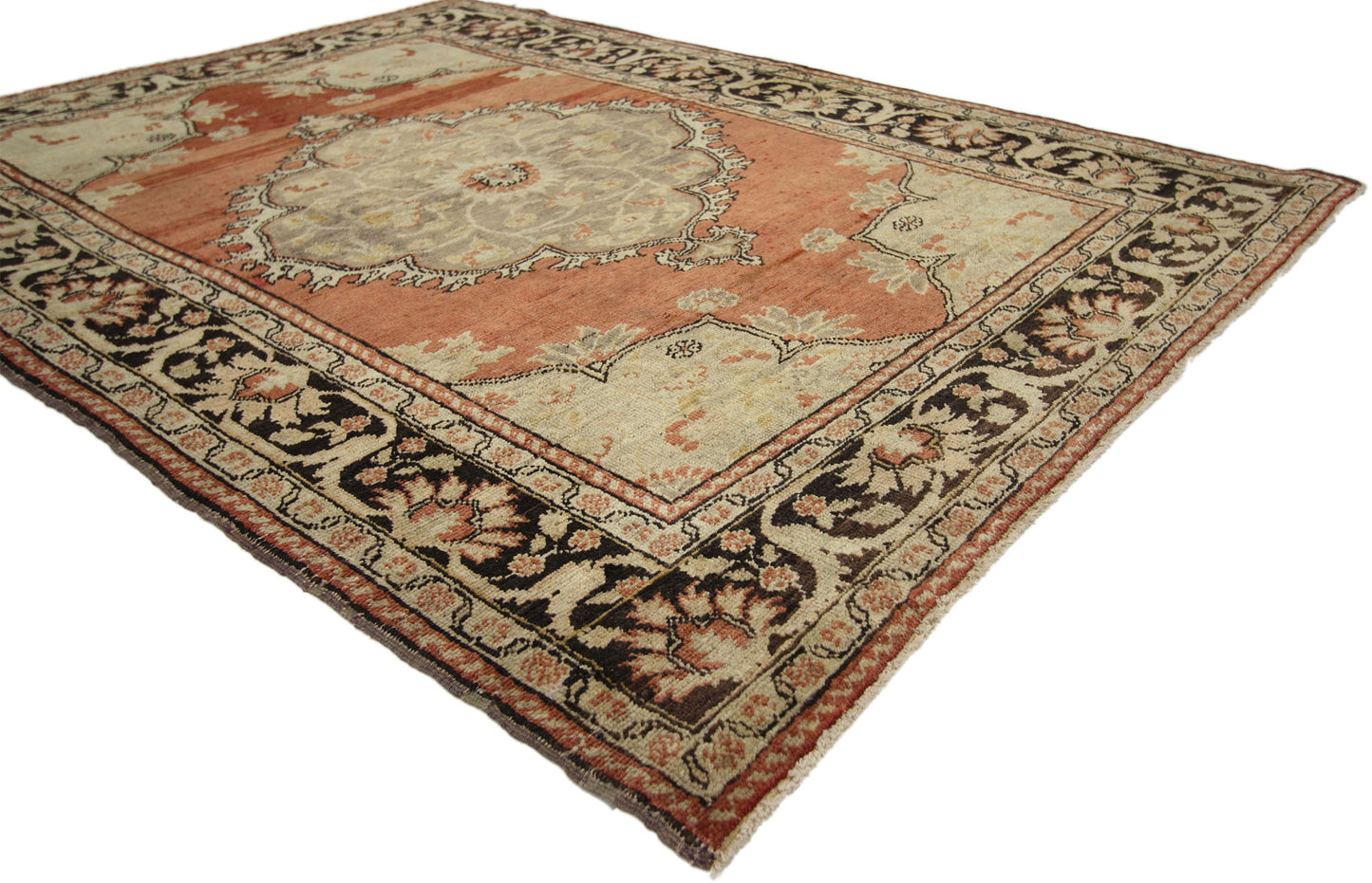 4 x 6 Vintage Turkish Oushak Rug 50632