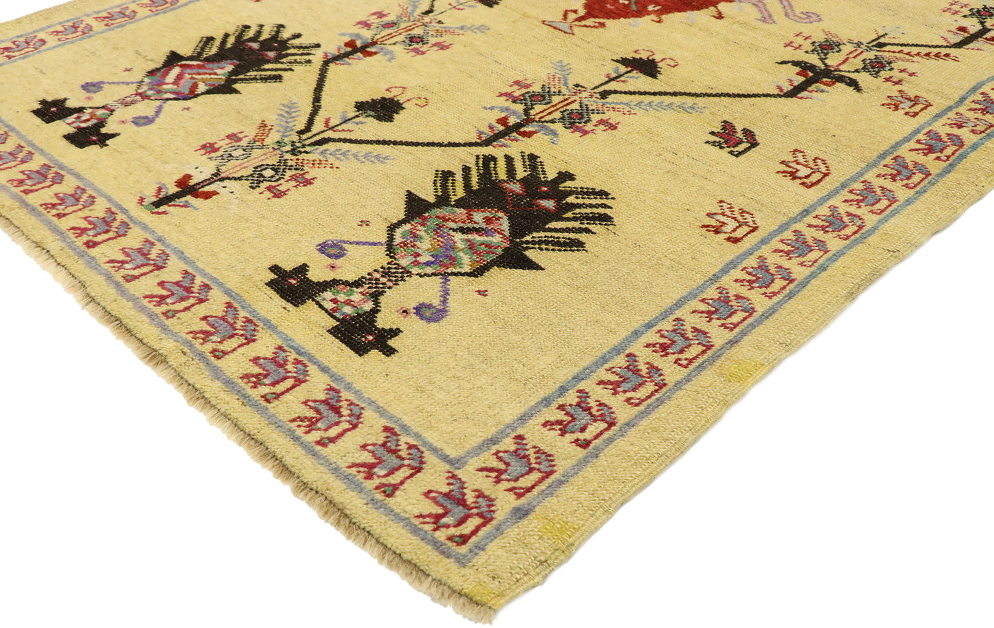 3 x 5 Vintage Turkish Oushak Rug 50633