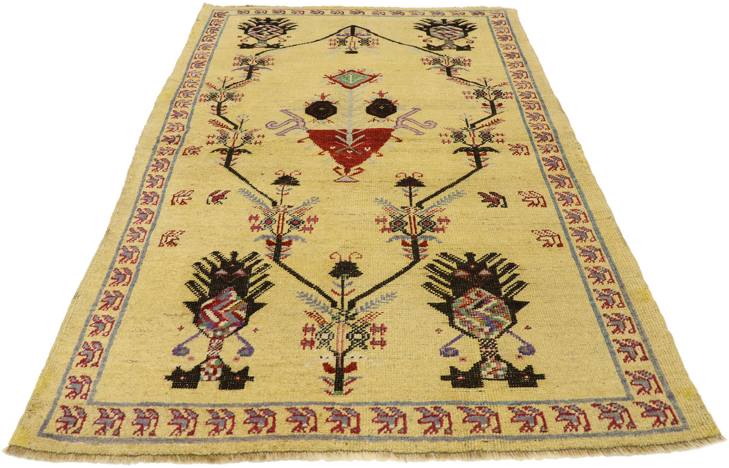 3 x 5 Vintage Turkish Oushak Rug 50633