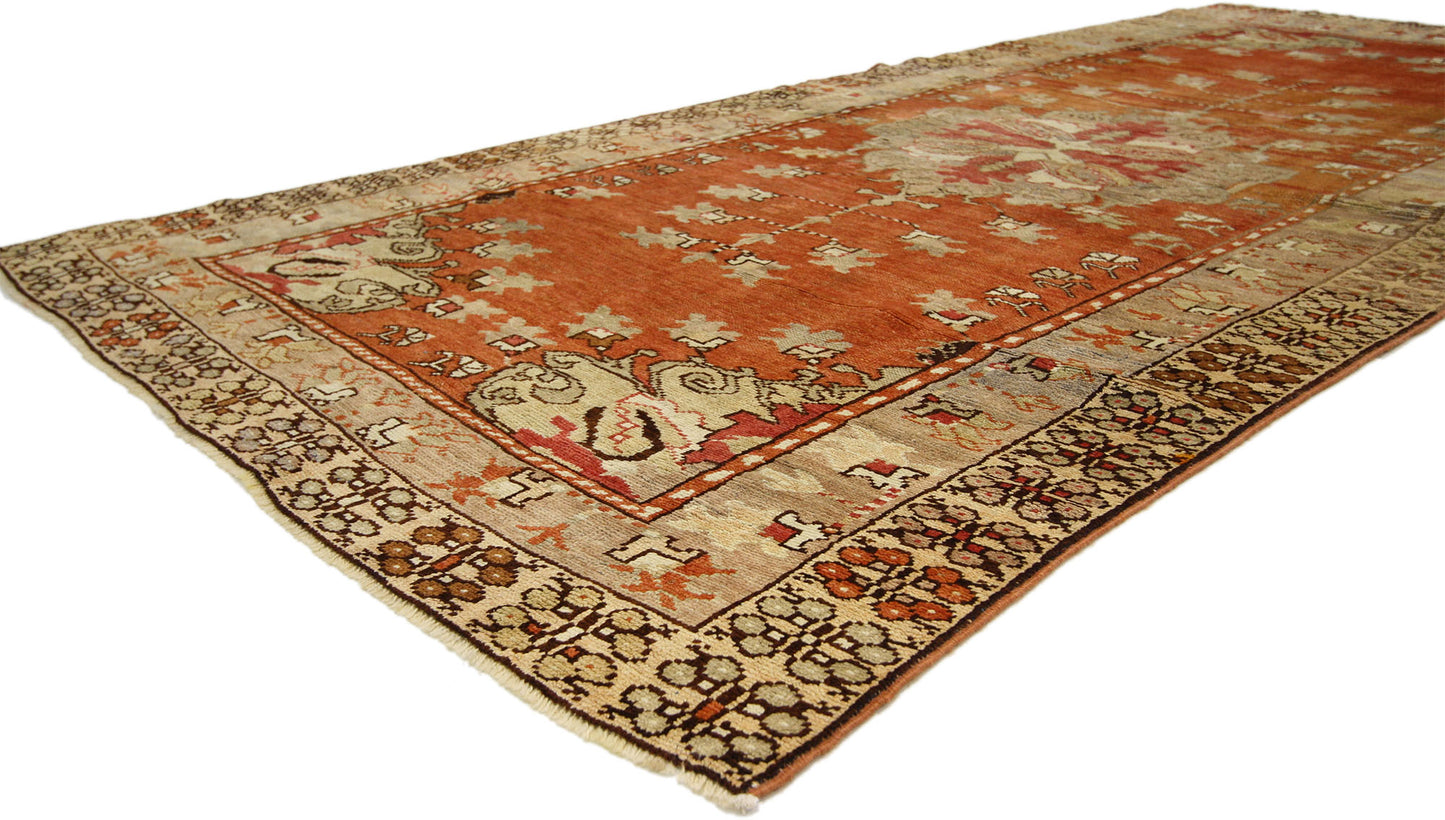 4 x 9 Antique Turkish Oushak Runner 50634
