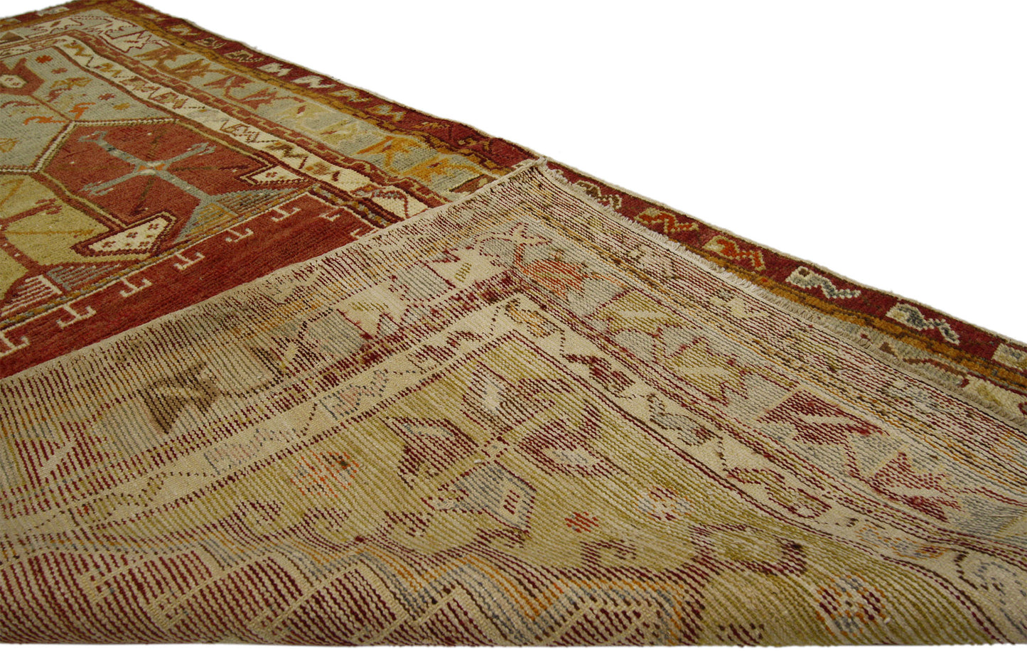 3 x 6 Vintage Turkish Oushak Prayer Rug 50635