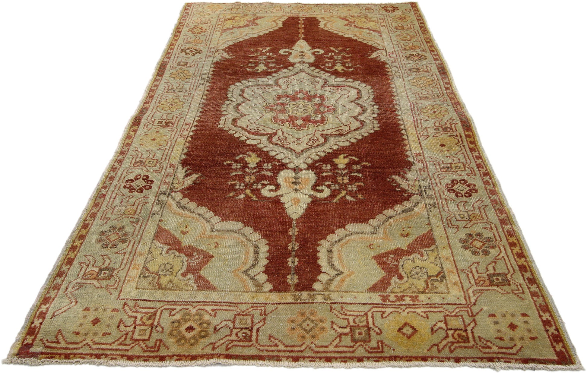 3 x 6 Vintage Turkish Oushak Rug 50636