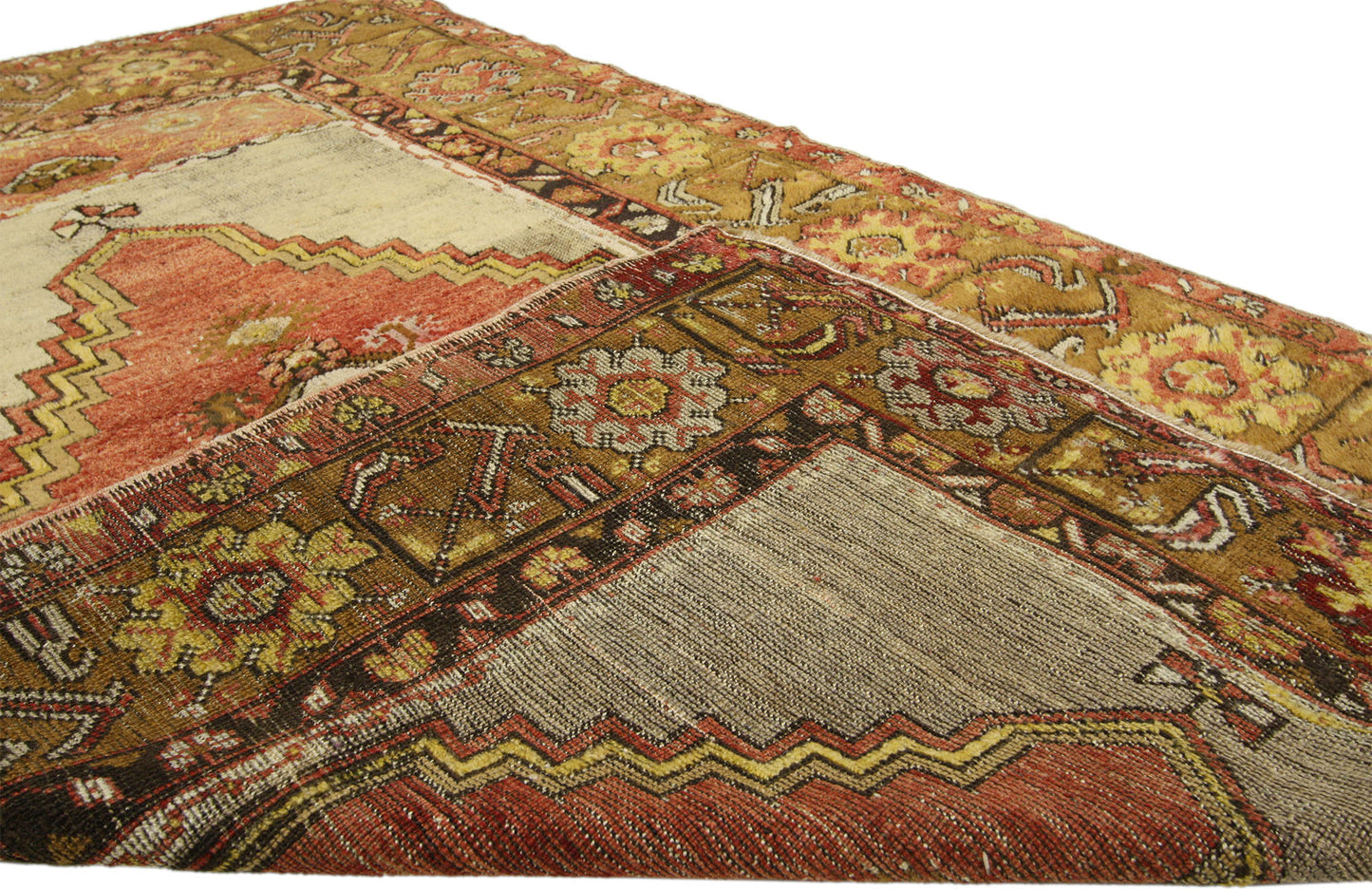 4 x 5 Vintage Turkish Oushak Rug 50640