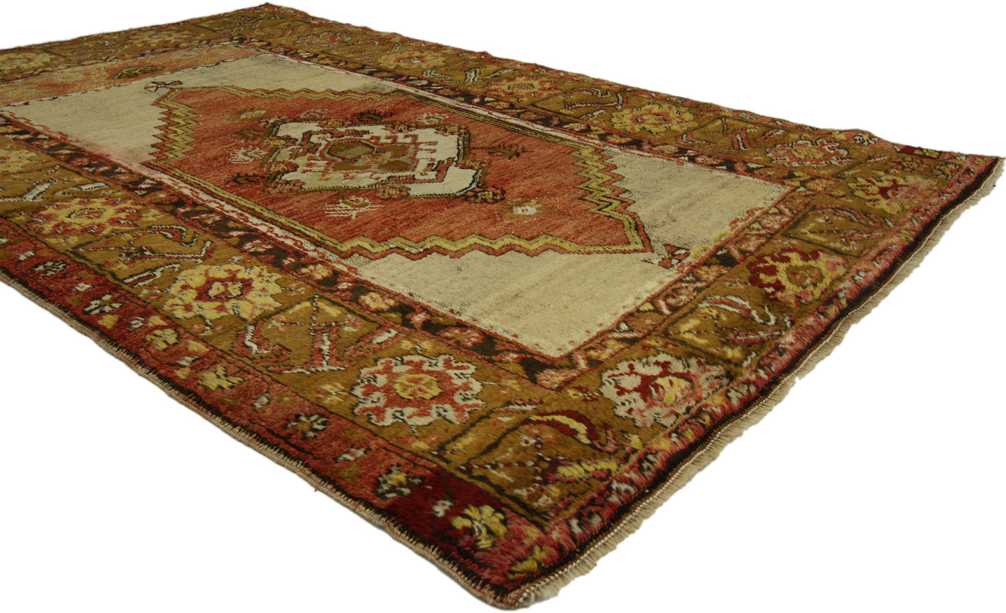 4 x 5 Vintage Turkish Oushak Rug 50640